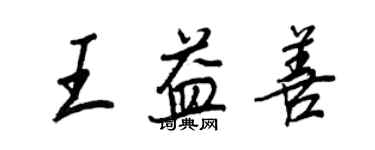 王正良王益善行書個性簽名怎么寫