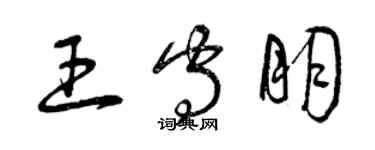 曾慶福王守朋草書個性簽名怎么寫