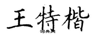 丁謙王特楷楷書個性簽名怎么寫