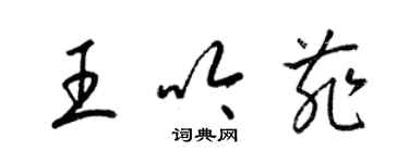 梁錦英王吟菲草書個性簽名怎么寫