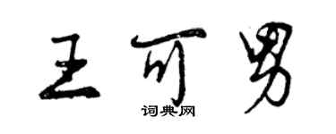 曾慶福王可男行書個性簽名怎么寫