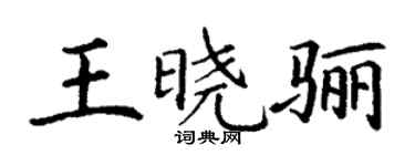 丁謙王曉驪楷書個性簽名怎么寫