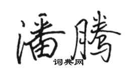駱恆光潘騰行書個性簽名怎么寫
