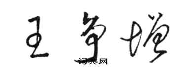 駱恆光王爭增草書個性簽名怎么寫