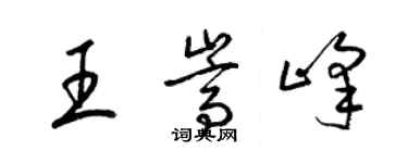 梁錦英王嵩峰草書個性簽名怎么寫