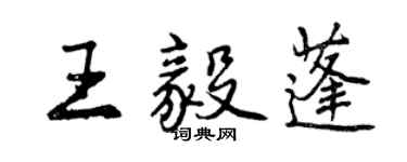 曾慶福王毅蓬行書個性簽名怎么寫