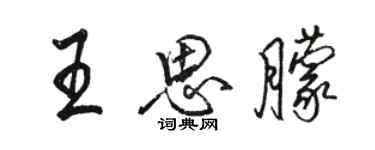 駱恆光王思朦行書個性簽名怎么寫