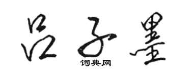 駱恆光呂子墨行書個性簽名怎么寫