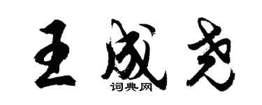 胡問遂王成堯行書個性簽名怎么寫