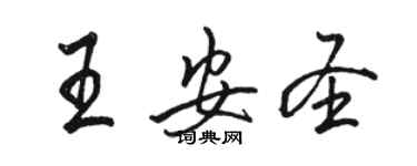 駱恆光王安聖行書個性簽名怎么寫