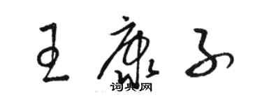 駱恆光王康子草書個性簽名怎么寫