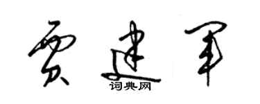 梁錦英賈建軍草書個性簽名怎么寫