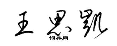 梁錦英王思凱草書個性簽名怎么寫