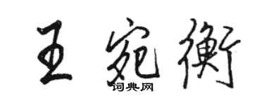 駱恆光王宛衡行書個性簽名怎么寫