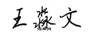王正良王淼文行書個性簽名怎么寫