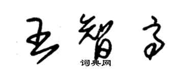 朱錫榮王智高草書個性簽名怎么寫