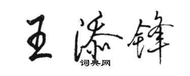 駱恆光王添鋒行書個性簽名怎么寫