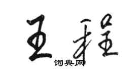 駱恆光王程行書個性簽名怎么寫