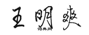 駱恆光王明爽行書個性簽名怎么寫