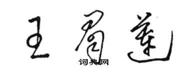 駱恆光王眉蓮草書個性簽名怎么寫