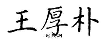 丁謙王厚朴楷書個性簽名怎么寫