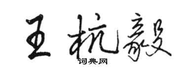 駱恆光王杭毅行書個性簽名怎么寫