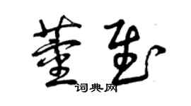 曾慶福董慰草書個性簽名怎么寫