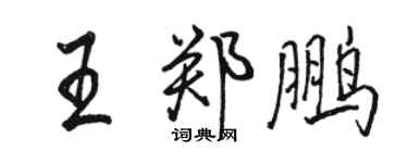 駱恆光王鄭鵬行書個性簽名怎么寫
