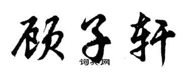 胡問遂顧子軒行書個性簽名怎么寫