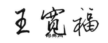 駱恆光王寬福行書個性簽名怎么寫