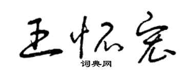 曾慶福王懷宏草書個性簽名怎么寫