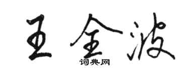 駱恆光王全波行書個性簽名怎么寫
