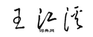 駱恆光王江溪草書個性簽名怎么寫