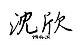 王正良沈欣行書個性簽名怎么寫