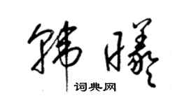 梁錦英韓曦草書個性簽名怎么寫