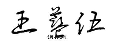 曾慶福王藍伍草書個性簽名怎么寫