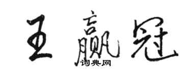 駱恆光王贏冠行書個性簽名怎么寫