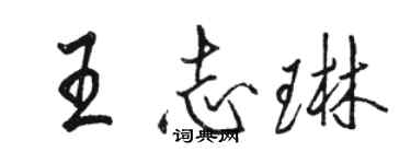 駱恆光王志琳行書個性簽名怎么寫