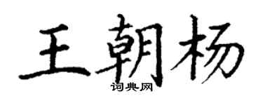丁謙王朝楊楷書個性簽名怎么寫