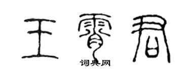 陳聲遠王霄君篆書個性簽名怎么寫