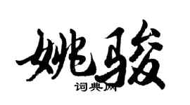 胡問遂姚駿行書個性簽名怎么寫