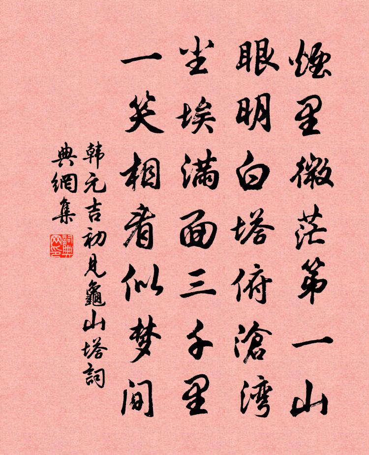 韓元吉初見龜山塔書法作品欣賞