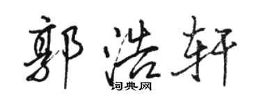 駱恆光郭浩軒行書個性簽名怎么寫