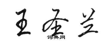 駱恆光王聖蘭行書個性簽名怎么寫