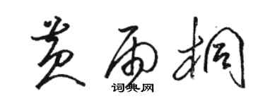 駱恆光黃雨桐草書個性簽名怎么寫