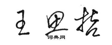 駱恆光王思哲草書個性簽名怎么寫