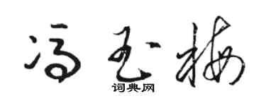駱恆光馮玉梅草書個性簽名怎么寫