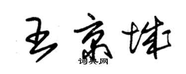 朱錫榮王京城草書個性簽名怎么寫