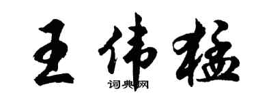 胡問遂王偉猛行書個性簽名怎么寫