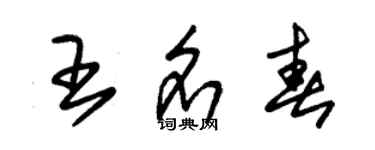 朱錫榮王名春草書個性簽名怎么寫